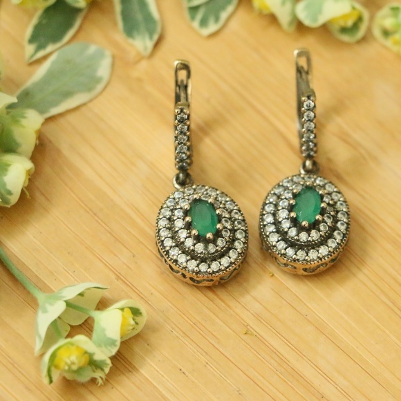 Grand Bazaar Jewelers Jewelry - 925 Sterling Silver with Jade & CZ Stones SOLD